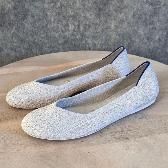 Rothy's The Flat Women's Size 8 US Salt Honeycomb Round Toe Slip On Shoes - Picture 3 of 14